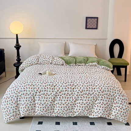 91家纺网 家纺一手货源 找家纺 （总）富馨莱 2024新款牛奶绒230克印花全消光被套