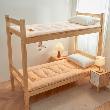 2024新款加厚保暖羊羔绒加厚床褥床垫-学生床 羊羔绒加厚床褥-咖色