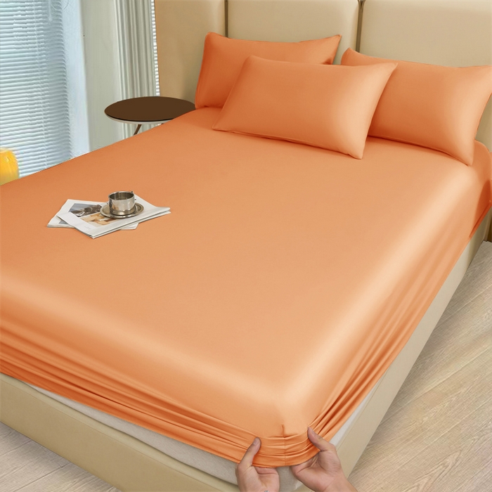 91家纺网 家纺一手货源 找家纺 优尚家纺 2025新款全棉纯棉磨毛床笠系列 洋甘桔