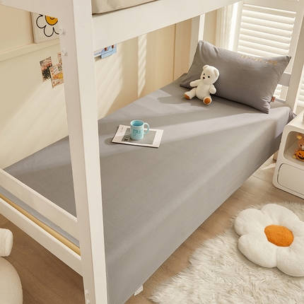 91家纺网 家纺一手货源 找家纺 七仙女家纺 2025新款全棉生态磨毛-前程似锦系列-床单两件套 高级灰