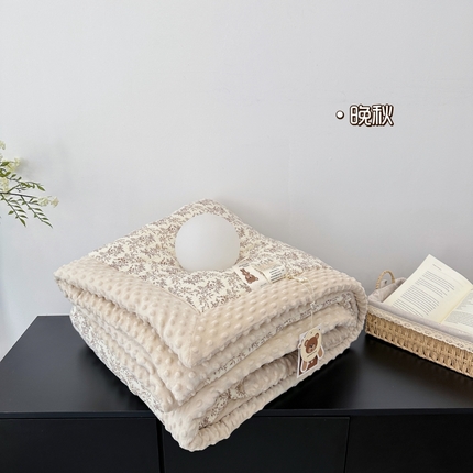 91家纺网 家纺一手货源 找家纺 （总）佰织鑫家居 2024秋冬新品双层绉皱纱双人豆豆被