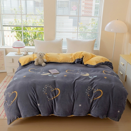 91家纺网 家纺一手货源 找家纺 （总）富馨莱 2024新款印花230克牛奶绒全消光四件套