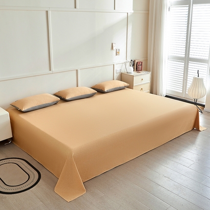 91家纺网 家纺一手货源 找家纺 七仙女家纺 2025新款全棉生态磨毛-前程似锦系列-大炕单 茶棕色