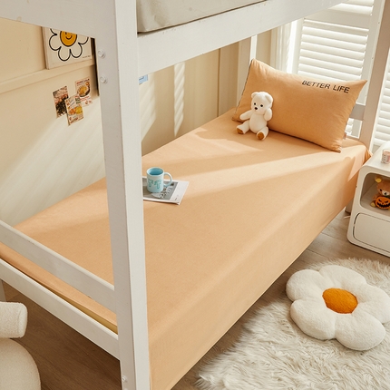 91家纺网 家纺一手货源 找家纺 七仙女家纺 2025新款全棉生态磨毛-前程似锦系列-床单两件套 茶棕色