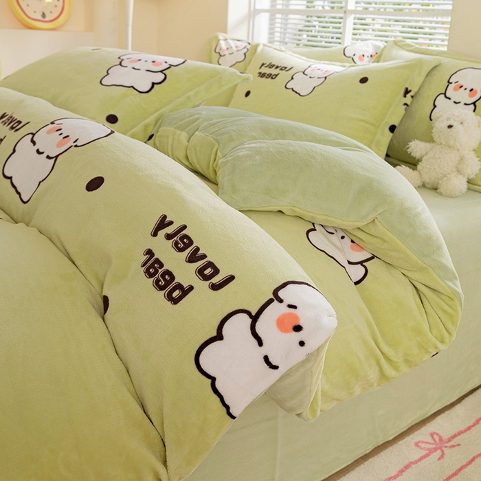 91家纺网 家纺一手货源 找家纺 （总）富馨莱 2024新款印花230克牛奶绒全消光四件套