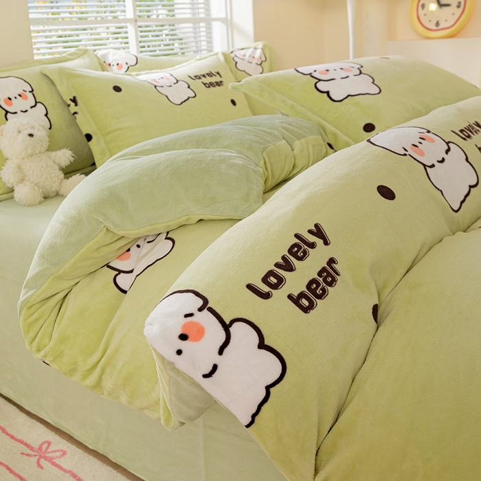 91家纺网 家纺一手货源 找家纺 （总）富馨莱 2024新款印花230克牛奶绒全消光四件套