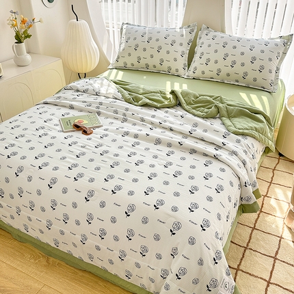 91家纺网 家纺一手货源 找家纺 （总）81号家纺 2024新款1泡泡纱印花夏被四件套