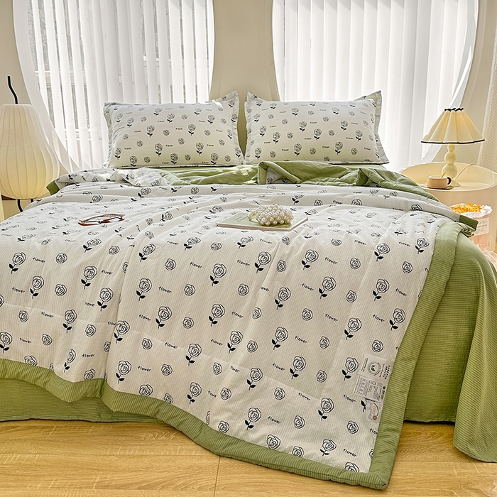 91家纺网 家纺一手货源 找家纺 （总）81号家纺 2024新款1泡泡纱印花夏被四件套