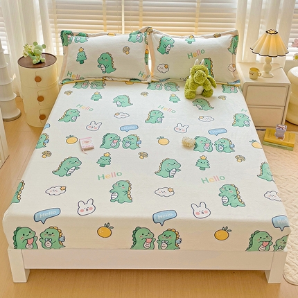 91家纺网 家纺一手货源 找家纺 （总）富馨莱 2024新款印花230克牛奶绒全消光床笠