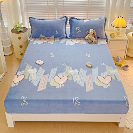 91家纺网 家纺一手货源 找家纺 （总）富馨莱 2024新款印花230克牛奶绒全消光床笠