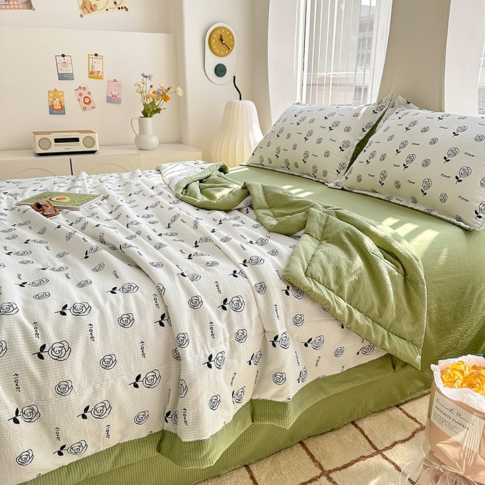 91家纺网 家纺一手货源 找家纺 （总）81号家纺 2024新款1泡泡纱印花夏被四件套