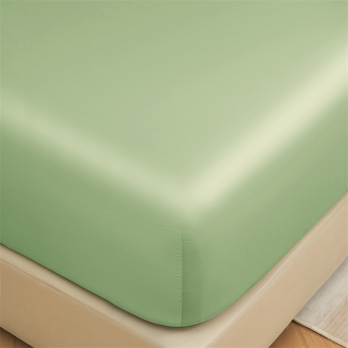 91家纺网 家纺一手货源 找家纺 优尚家纺 2025新款全棉纯棉磨毛床笠系列 清新绿