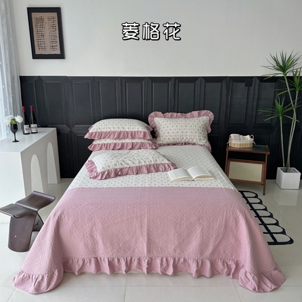 91家纺网 家纺一手货源 找家纺 （总）佰织鑫家居 2024新款全棉拼接款棉花砂洗床盖三件套