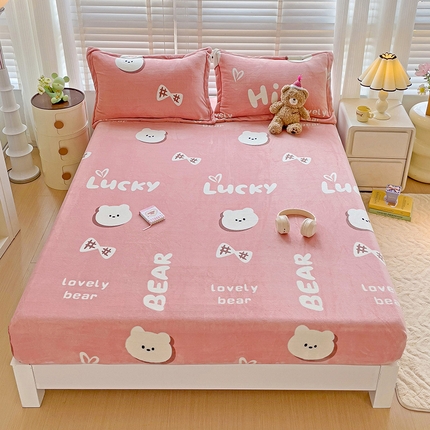 91家纺网 家纺一手货源 找家纺 （总）富馨莱 2024新款印花230克牛奶绒全消光床笠