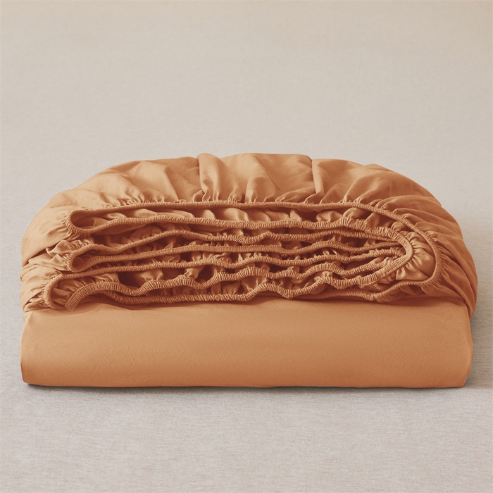 91家纺网 家纺一手货源 找家纺 优尚家纺 2025新款全棉纯棉磨毛床笠系列 浅豆沙