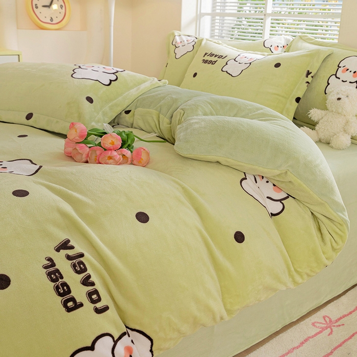 91家纺网 家纺一手货源 找家纺 （总）富馨莱 2024新款印花230克牛奶绒全消光四件套