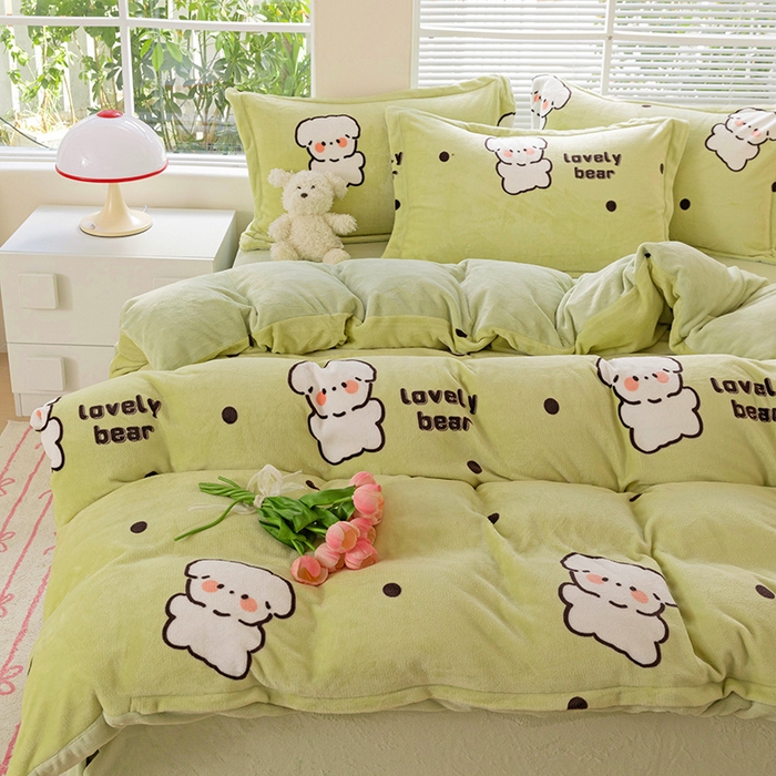 91家纺网 家纺一手货源 找家纺 （总）富馨莱 2024新款印花230克牛奶绒全消光四件套