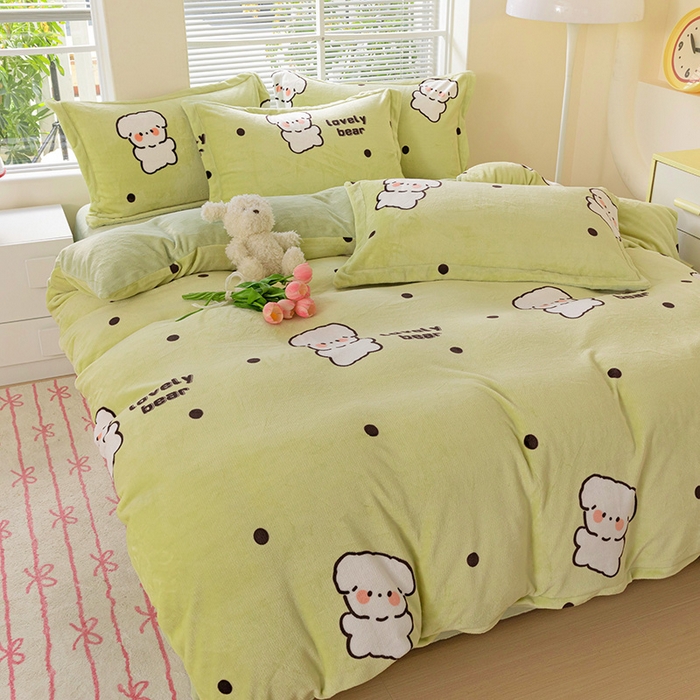 91家纺网 家纺一手货源 找家纺 （总）富馨莱 2024新款印花230克牛奶绒全消光四件套