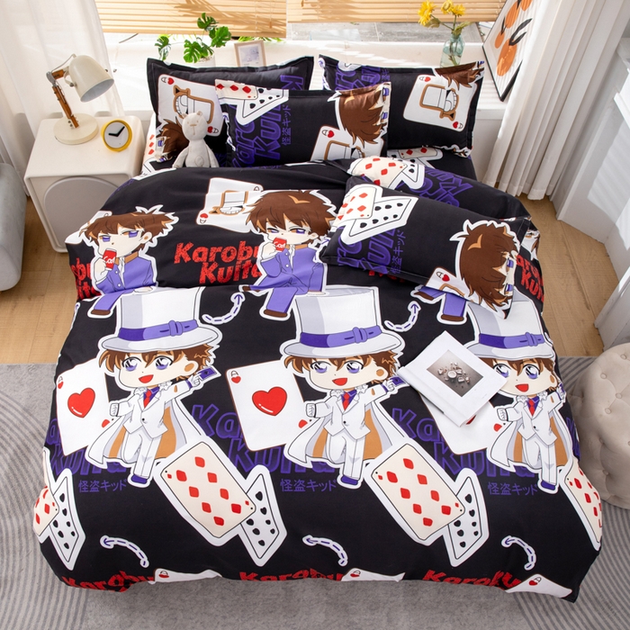 91家纺网 家纺一手货源 找家纺 乐居坊 2024新款亲肤棉美棉芦荟棉四件套新花型（8月）  黑羽快斗