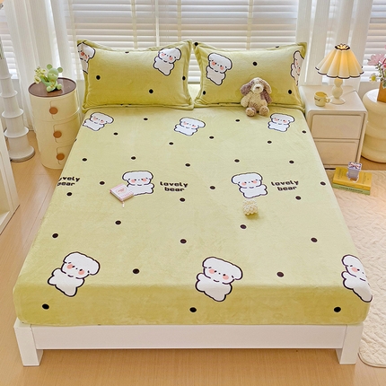 91家纺网 家纺一手货源 找家纺 （总）富馨莱 2024新款印花230克牛奶绒全消光床笠