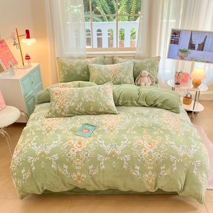 91家纺网 家纺一手货源 找家纺 （总）席佬大 2025新款冬季亲肤透气牛奶绒印花四件套 可提供买家秀