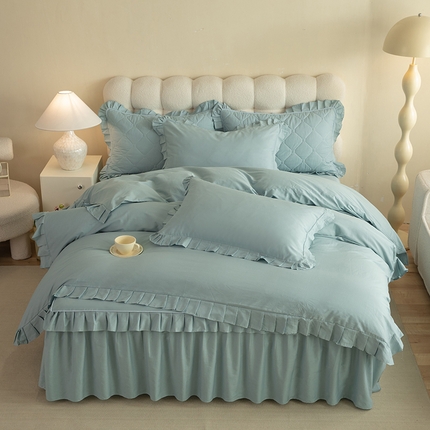 91家纺网 家纺一手货源 找家纺 （总）美达 2025新款A类全棉抗菌单层床裙四件套