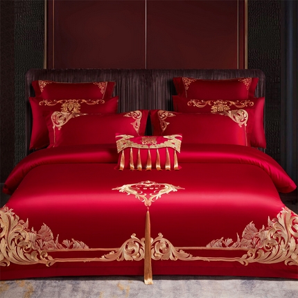 91家纺网 家纺一手货源 找家纺 （总）宏羽纺家纺 2024新款13372纯棉小红书跑量款婚庆套件系列