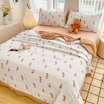 91家纺网 家纺一手货源 找家纺 （总）81号家纺 2024新款1泡泡纱印花夏被四件套