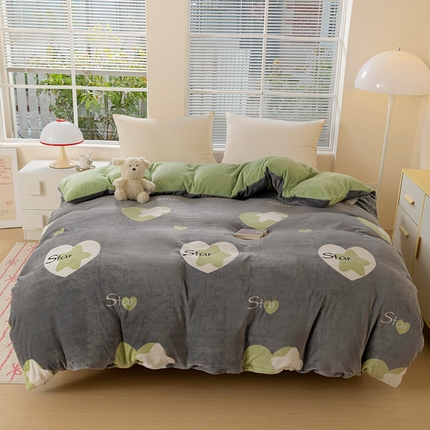 91家纺网 家纺一手货源 找家纺 （总）富馨莱 2024新款印花230克牛奶绒全消光四件套