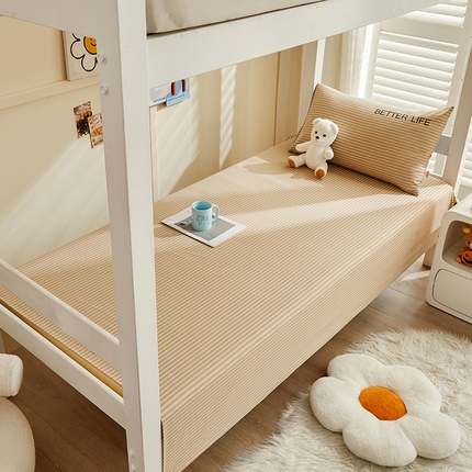 91家纺网 家纺一手货源 找家纺 七仙女家纺 2025新款全棉生态磨毛-前程似锦系列-床单两件套 法式风