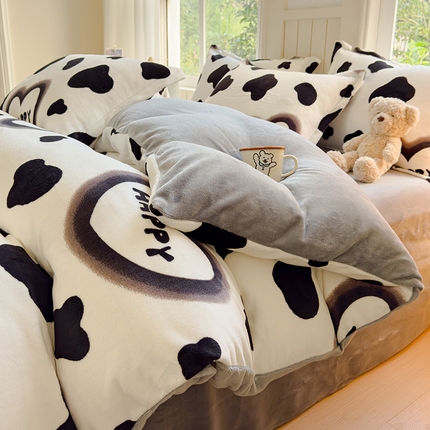 91家纺网 家纺一手货源 找家纺 （总）狂想家 2025新款加厚牛奶绒卡通印花四件套