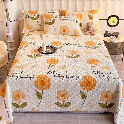 91家纺网 家纺一手货源 找家纺 （总）凯儿 2025新款A类牛奶绒印花单床盖三件套