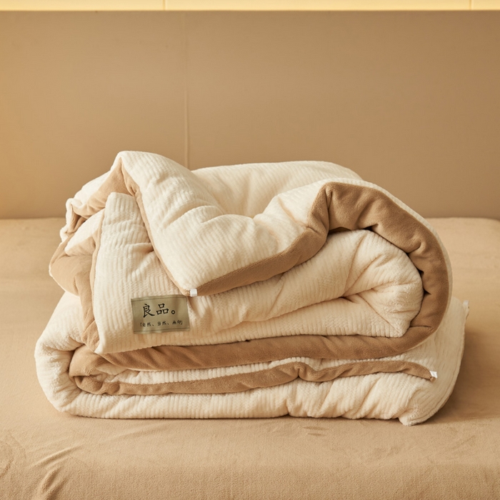 91家纺网 家纺一手货源 找家纺 （总）2024新款牛奶绒提花围棋格冬被四件套