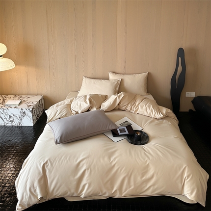 91家纺网 家纺一手货源 找家纺 （总）三味舒屋 2024秋冬美拉德色系50s全棉磨毛四件套-棚拍详情图