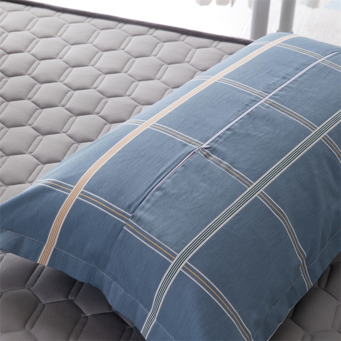 91家纺网 家纺一手货源 找家纺 凌云家纺 2025新款A类全棉拉链式枕套 绅士蓝