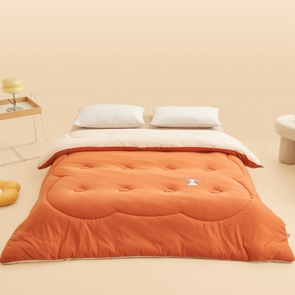 2024新款b类针织德绒猫猫大豆冬被被子被芯 猫猫被-焦糖