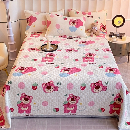 91家纺网 家纺一手货源 找家纺 （总）凯儿 2025新款A类牛奶绒印花单床盖三件套