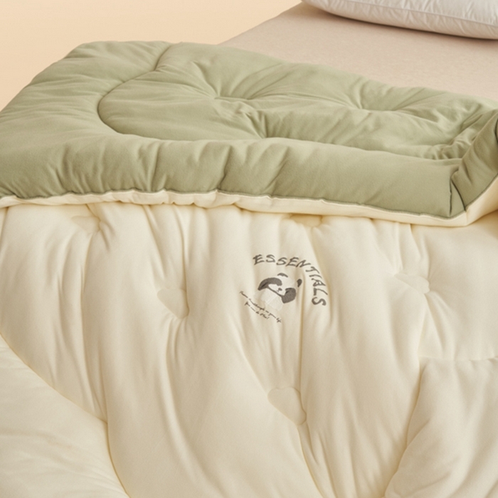 91家纺网 家纺一手货源 找家纺 2024新款b类针织德绒猫猫大豆冬被被子被芯 猫猫被-奶杏