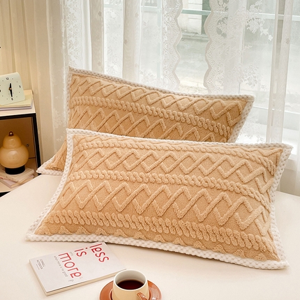 91家纺网 家纺一手货源 找家纺 （总）圣比熊 2025新款220克高克重塔芙绒枕套枕芯套宿舍枕头套单人一对装