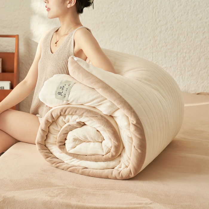 91家纺网 家纺一手货源 找家纺 （总）2024新款牛奶绒牛奶绒雕花冬被四件套