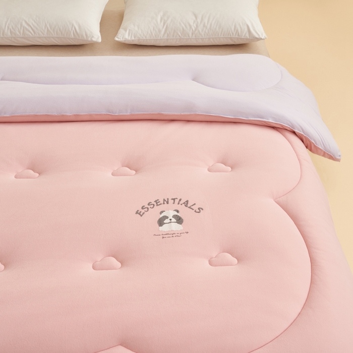 91家纺网 家纺一手货源 找家纺 2024新款b类针织德绒猫猫大豆冬被被子被芯 猫猫被-纱粉