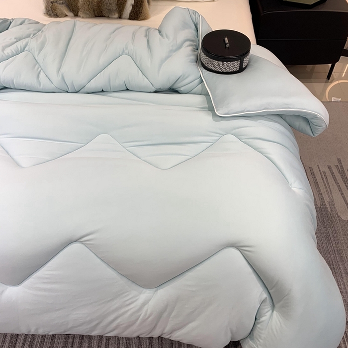 91家纺网 家纺一手货源 找家纺 奈萝家纺 2024新款超柔针织四季恒温春秋被冬被被子被芯 蓝色