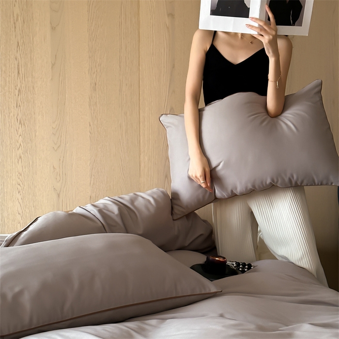 91家纺网 家纺一手货源 找家纺 三味舒屋 2024秋冬美拉德色系50s全棉磨毛四件套-棚拍详情图 拉斯灰