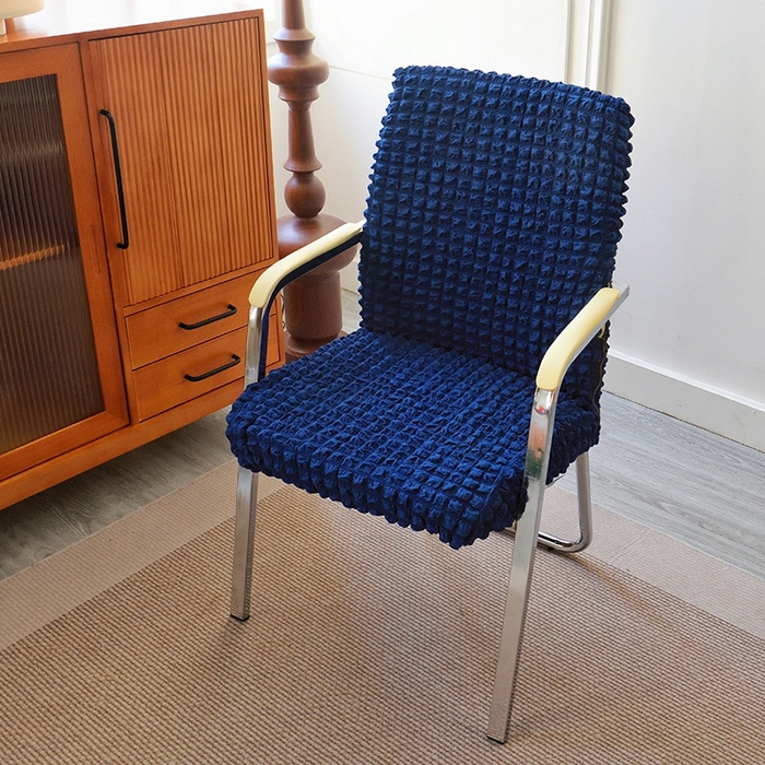 91家纺网 家纺一手货源 找家纺 启博家纺 2024新款泡泡纱办公椅套 宝蓝