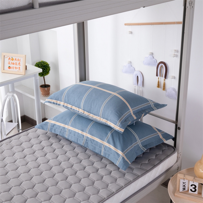 91家纺网 家纺一手货源 找家纺 凌云家纺 2025新款A类全棉拉链式枕套 绅士蓝