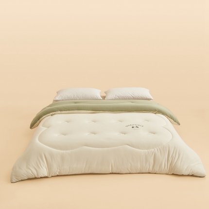 2024新款b类针织德绒猫猫大豆冬被被子被芯 猫猫被-奶杏