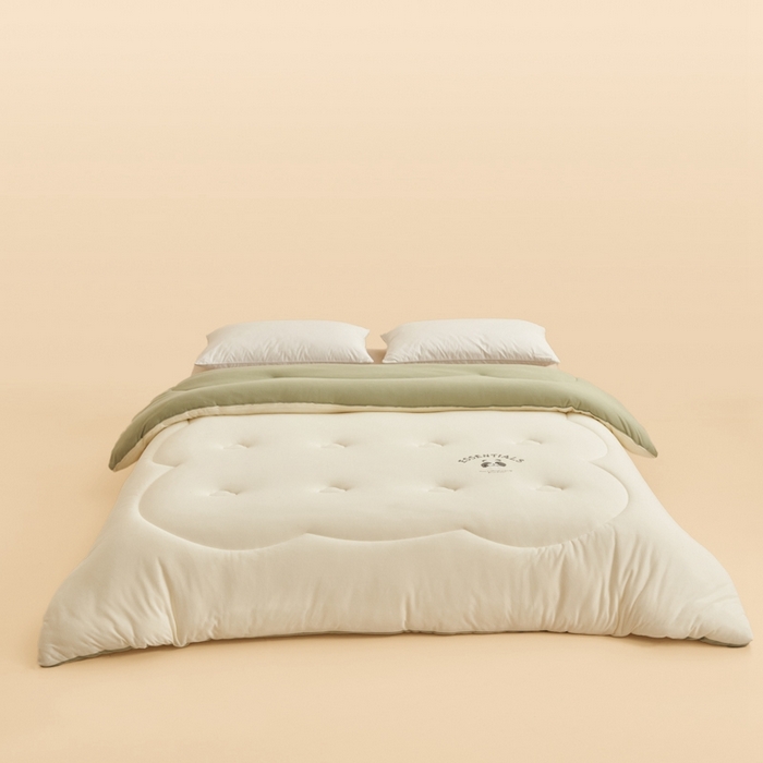 91家纺网 家纺一手货源 找家纺 2024新款b类针织德绒猫猫大豆冬被被子被芯 猫猫被-奶杏