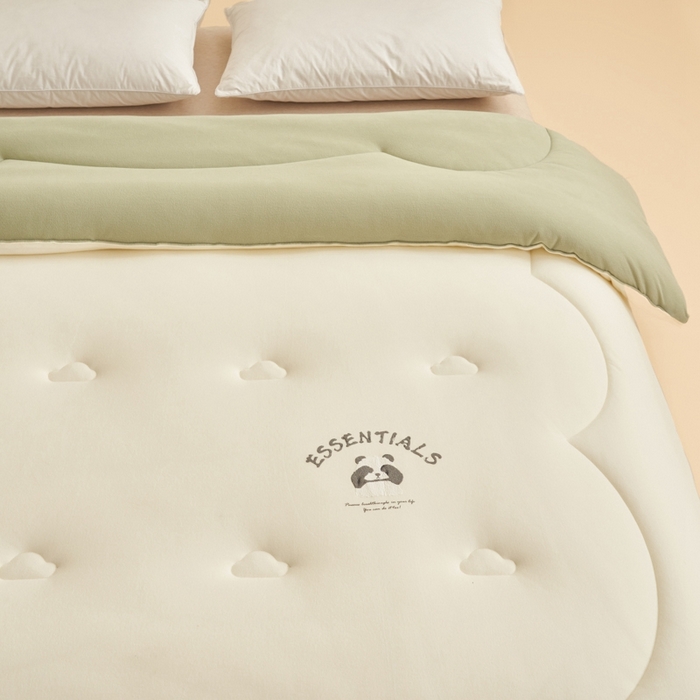 91家纺网 家纺一手货源 找家纺 2024新款b类针织德绒猫猫大豆冬被被子被芯 猫猫被-奶杏