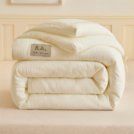 91家纺网 家纺一手货源 找家纺 子由 2024新款b类韩系邹邹格大豆纤维冬被被子被芯 邹邹格-白色