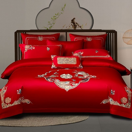 91家纺网 家纺一手货源 找家纺 （总）高大尚婚庆馆 2025新款长绒棉臻棉系列婚庆四件套多件套